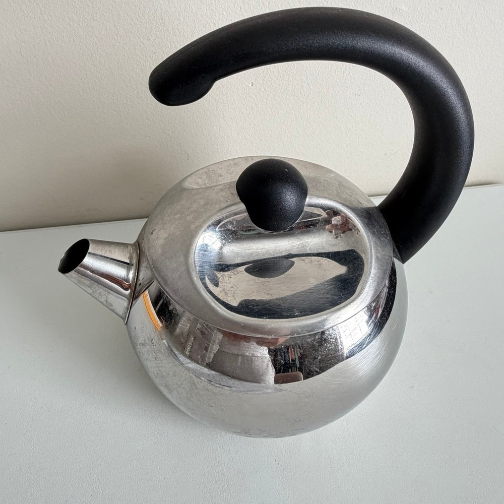 Vintage Tramontina 18/10 Stainless Steel Tea Kettle 1950's Made In Brazil